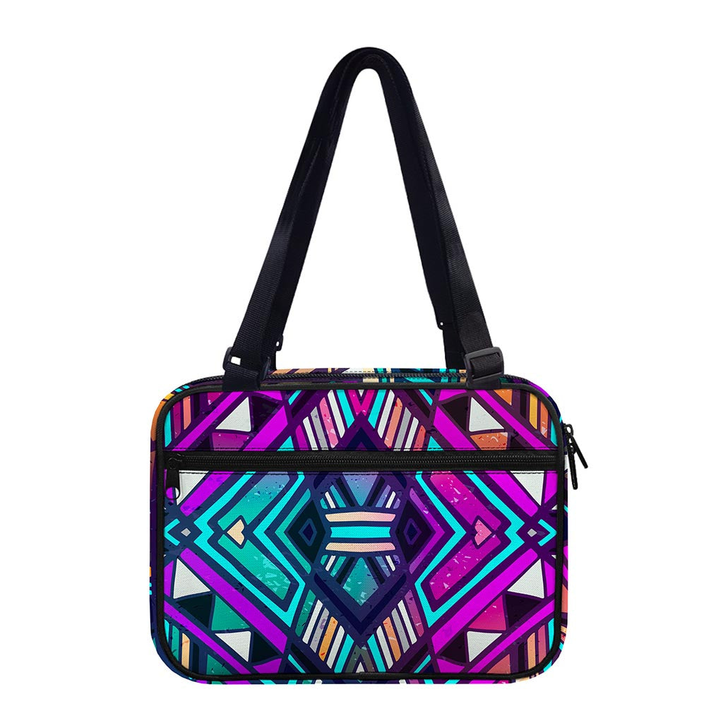 Ethnic Aztec Trippy Print Double Strap Bible Bag