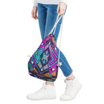 Ethnic Aztec Trippy Print Drawstring Bag