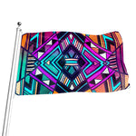 Ethnic Aztec Trippy Print Flag