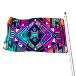 Ethnic Aztec Trippy Print Flag