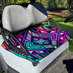 Ethnic Aztec Trippy Print Golf Cart Seat Cover