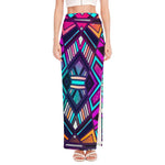 Ethnic Aztec Trippy Print High Slit Maxi Skirt