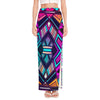 Ethnic Aztec Trippy Print High Slit Maxi Skirt