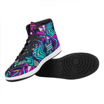 Ethnic Aztec Trippy Print High Top Leather Sneakers