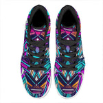 Ethnic Aztec Trippy Print High Top Leather Sneakers
