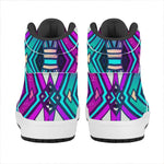 Ethnic Aztec Trippy Print High Top Leather Sneakers