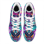 Ethnic Aztec Trippy Print High Top Leather Sneakers