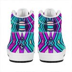 Ethnic Aztec Trippy Print High Top Leather Sneakers