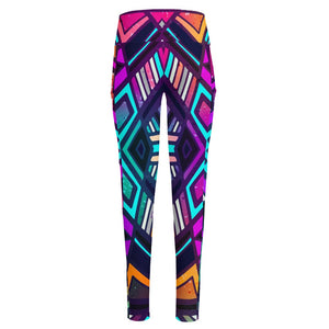 Ethnic Aztec Trippy Print High-Waisted Pocket Leggings