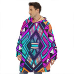 Ethnic Aztec Trippy Print Hoodie Blanket