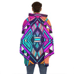 Ethnic Aztec Trippy Print Hoodie Blanket