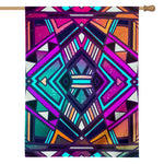 Ethnic Aztec Trippy Print House Flag