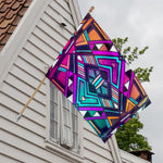 Ethnic Aztec Trippy Print House Flag