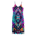 Ethnic Aztec Trippy Print Jersey Midi Cami Dress