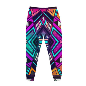 Ethnic Aztec Trippy Print Jogger Pants