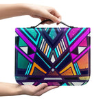 Ethnic Aztec Trippy Print Leather Bible Cover