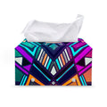 Ethnic Aztec Trippy Print Leather Tissue Box Cover