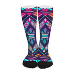 Ethnic Aztec Trippy Print Long Socks