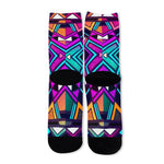 Ethnic Aztec Trippy Print Long Socks