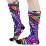 Ethnic Aztec Trippy Print Long Socks