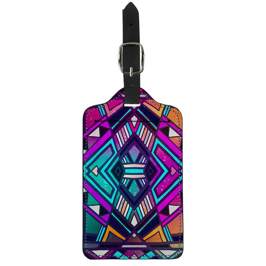 Ethnic Aztec Trippy Print Luggage Tag