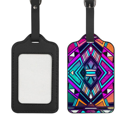 Ethnic Aztec Trippy Print Luggage Tag