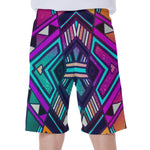 Ethnic Aztec Trippy Print Men's Beach Shorts