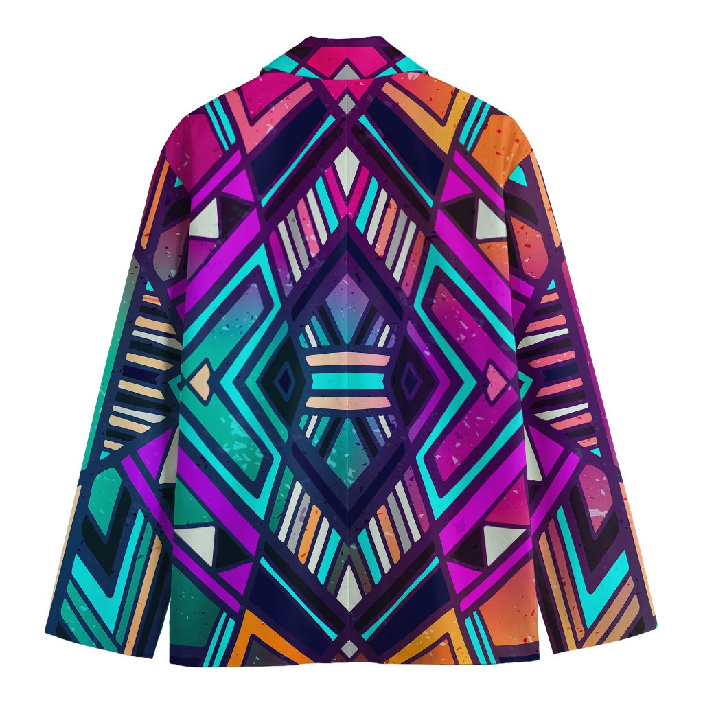 Ethnic Aztec Trippy Print Men's Blazer