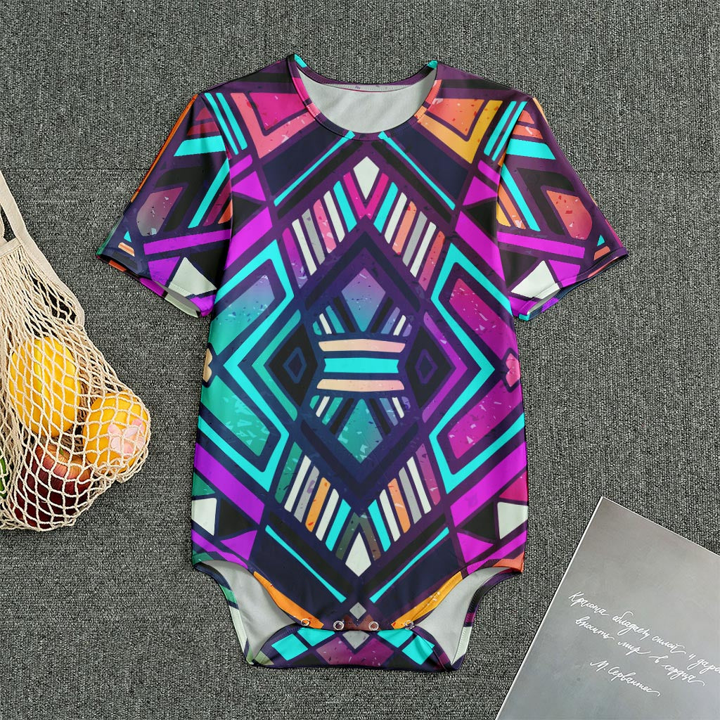 Ethnic Aztec Trippy Print Men's Bodysuit