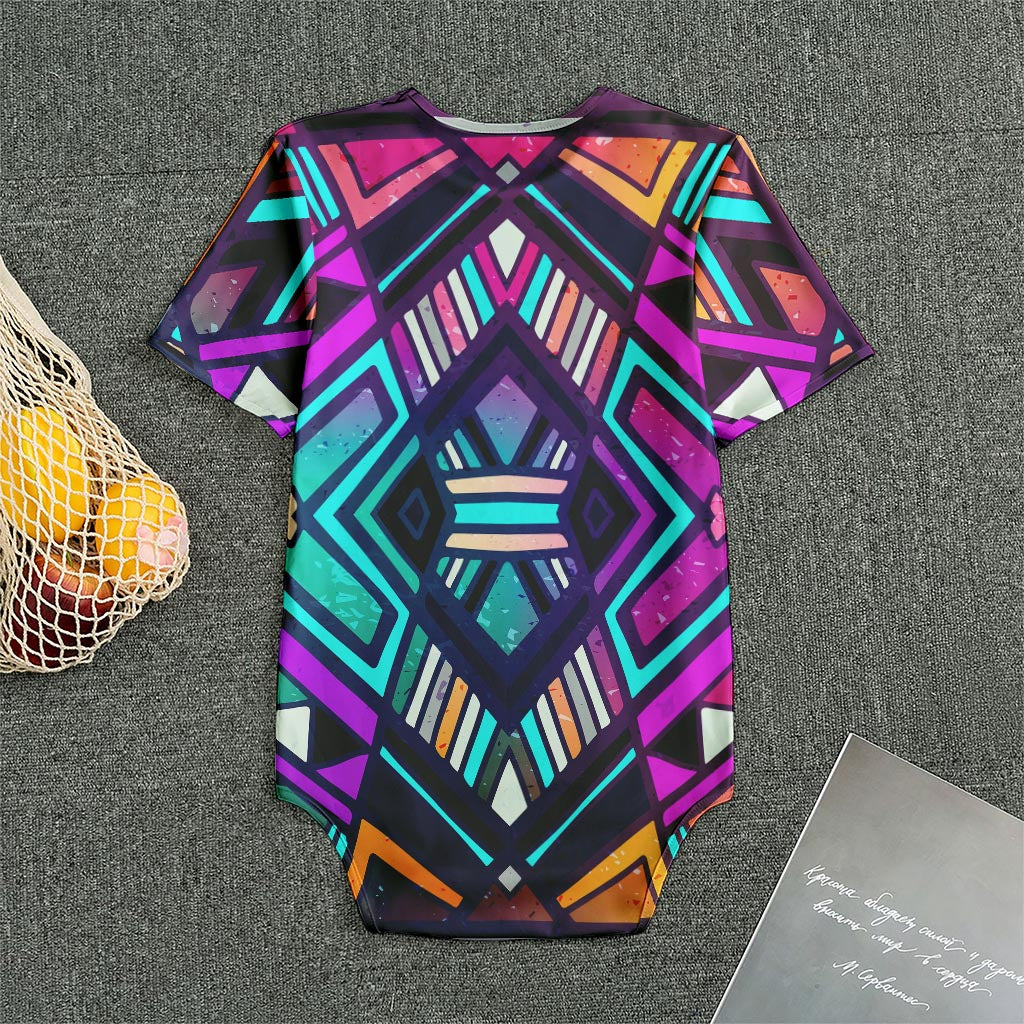 Ethnic Aztec Trippy Print Men's Bodysuit