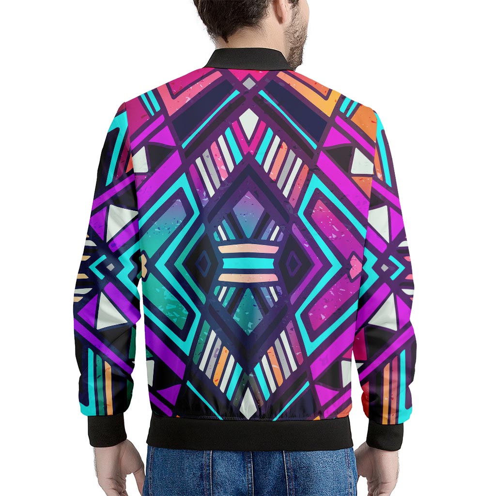 Ethnic Aztec Trippy Print Men's Bomber Jacket