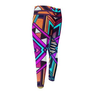 Ethnic Aztec Trippy Print Men's Compression Pants