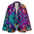 Ethnic Aztec Trippy Print Men's Cotton Blazer