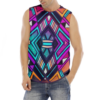 Ethnic Aztec Trippy Print Men's Fitness Tank Top