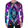 Ethnic Aztec Trippy Print Men's Long Sleeve T-Shirt