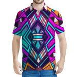 Ethnic Aztec Trippy Print Men's Polo Shirt