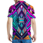 Ethnic Aztec Trippy Print Men's Polo Shirt