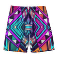 Ethnic Aztec Trippy Print Men's Swim Trunks