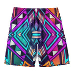 Ethnic Aztec Trippy Print Men's Swim Trunks