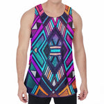 Ethnic Aztec Trippy Print Men's Velvet Tank Top
