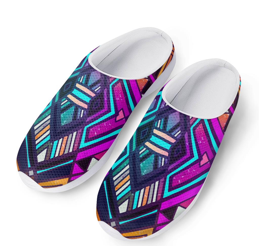 Ethnic Aztec Trippy Print Mesh Casual Shoes