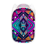 Ethnic Aztec Trippy Print Mesh Laundry Hamper