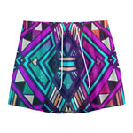 Ethnic Aztec Trippy Print Mesh Shorts