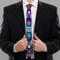 Ethnic Aztec Trippy Print Necktie