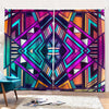 Ethnic Aztec Trippy Print Pencil Pleat Curtains