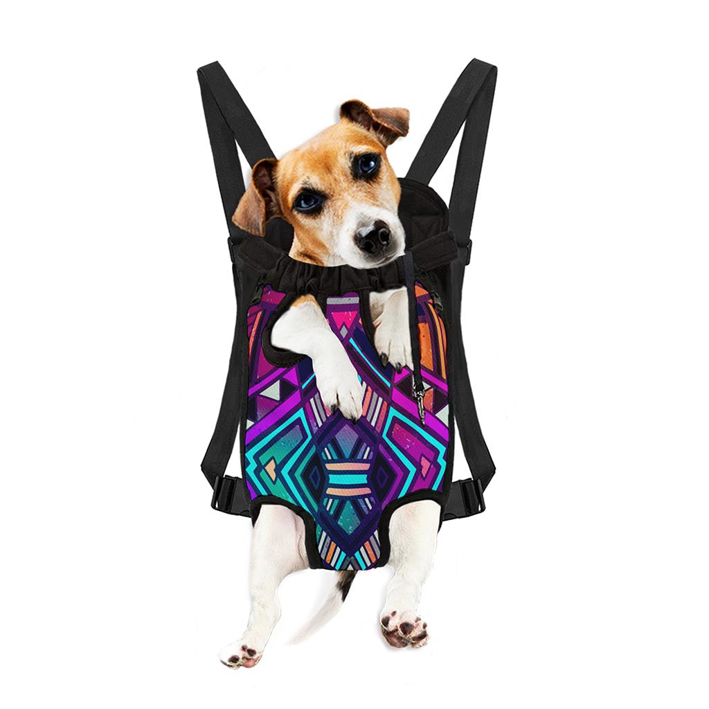Ethnic Aztec Trippy Print Pet Carrier Backpack