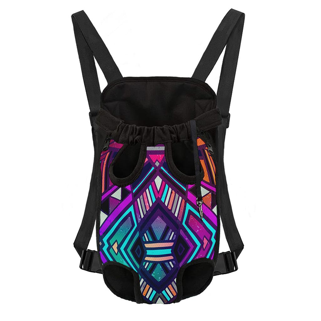 Ethnic Aztec Trippy Print Pet Carrier Backpack