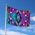 Ethnic Aztec Trippy Print Polyester Flag