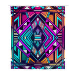 Ethnic Aztec Trippy Print Polyester Shower Curtain