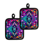 Ethnic Aztec Trippy Print Pot Holders